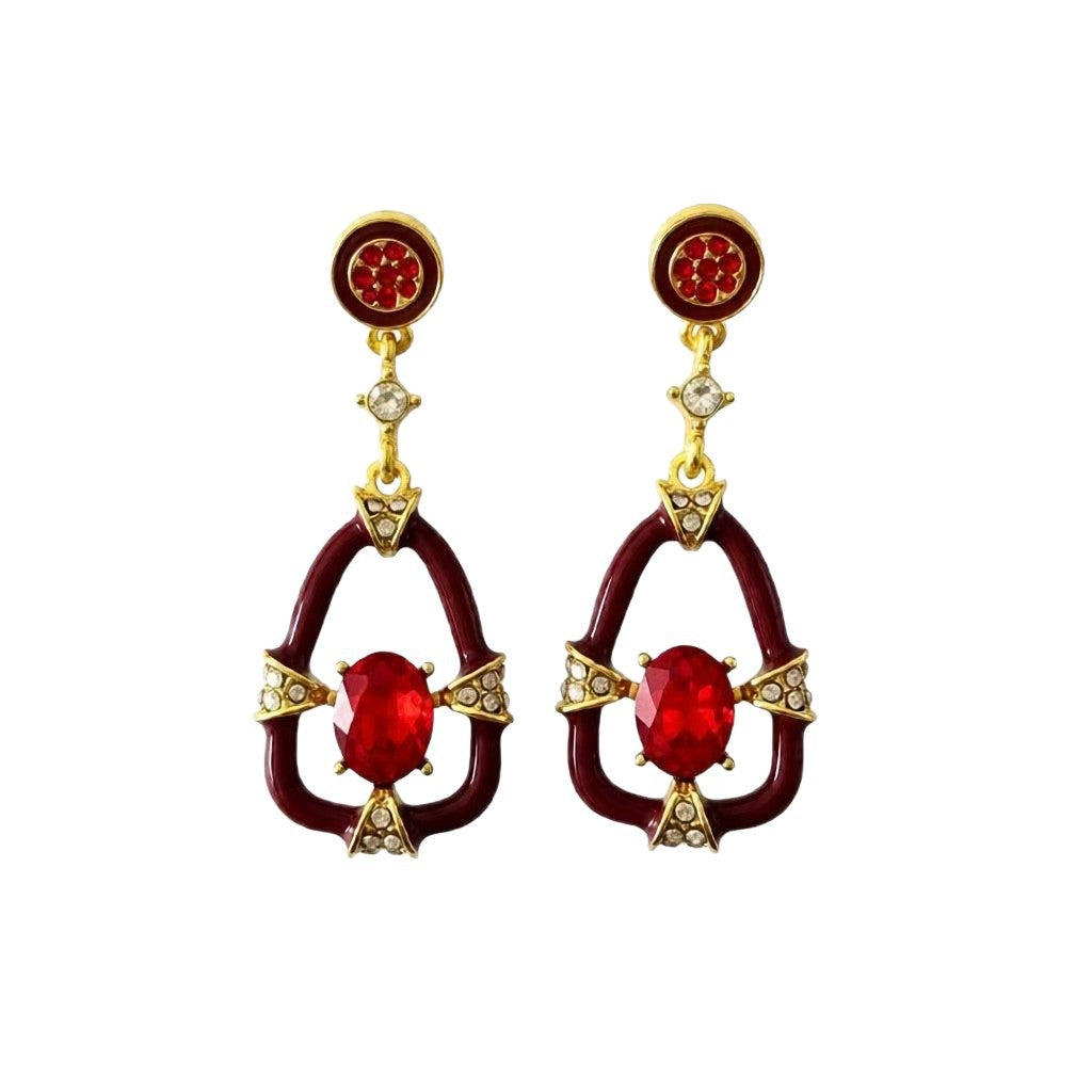 Water Droplets Stud Earrings For Unisex Featuring Dyed Black Zinc Alloy With Rhinestones And 925 Sterling Silver Posts