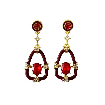 Water Droplets Stud Earrings For Unisex Featuring Dyed Black Zinc Alloy With Rhinestones And 925 Sterling Silver Posts