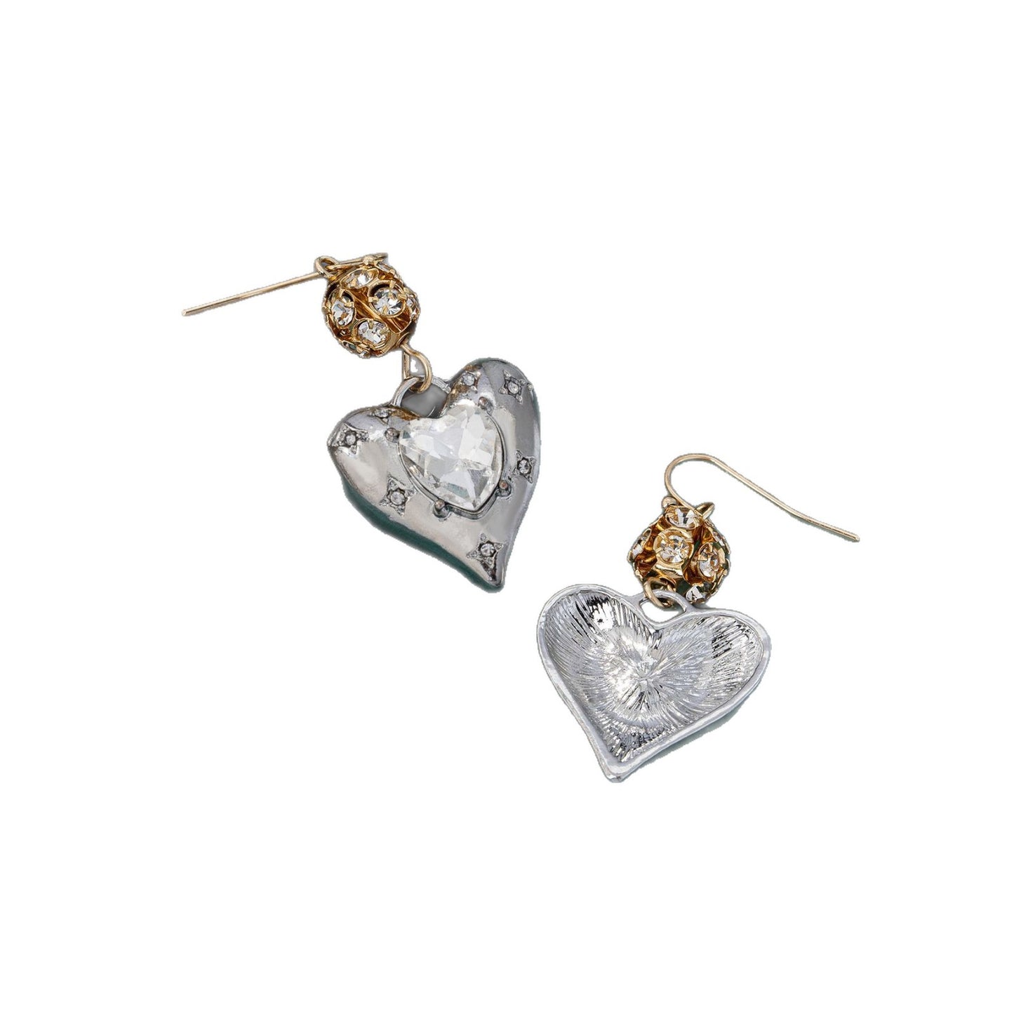 Heart Shape Stud Earrings Made Of Zinc Alloy, Stylish Clip Earrings For Everyday Wear