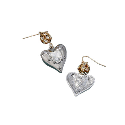 Heart Shape Stud Earrings Made Of Zinc Alloy, Stylish Clip Earrings For Everyday Wear