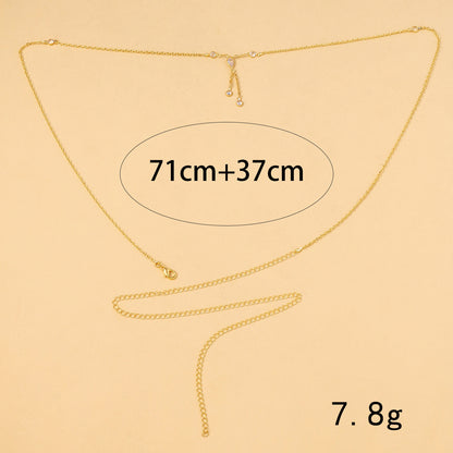 Simple Style Metal Waist Chain For Women Featuring Water Droplets Design In Gold