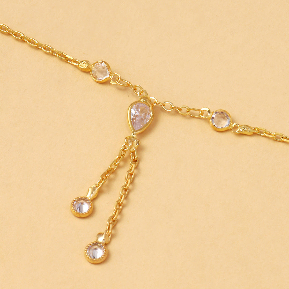 Simple Style Metal Waist Chain For Women Featuring Water Droplets Design In Gold