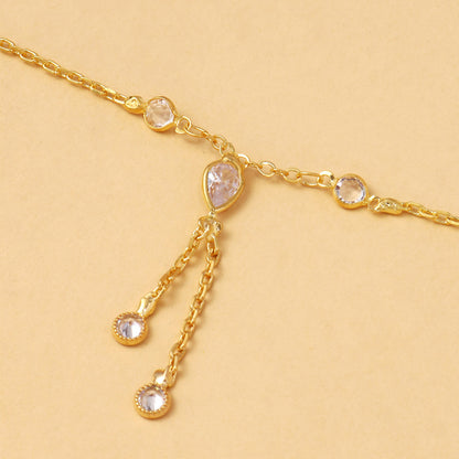 Simple Style Metal Waist Chain For Women Featuring Water Droplets Design In Gold