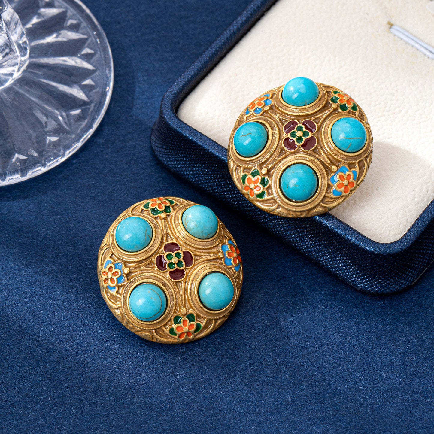 For Unisex Purple Enamel Stud Earrings Featuring Electroplated Craft And 925 Sterling Silver Posts In Zinc Alloy