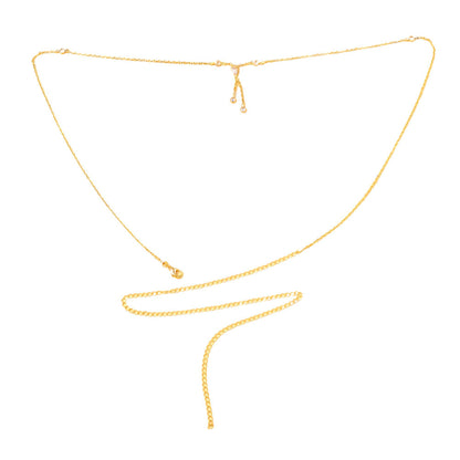 Simple Style Metal Waist Chain For Women Featuring Water Droplets Design In Gold