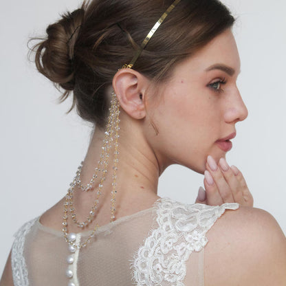 Bridal Jewelry Headband For Women Featuring Rhinestones And Crystal Inlay In Elegant Silver