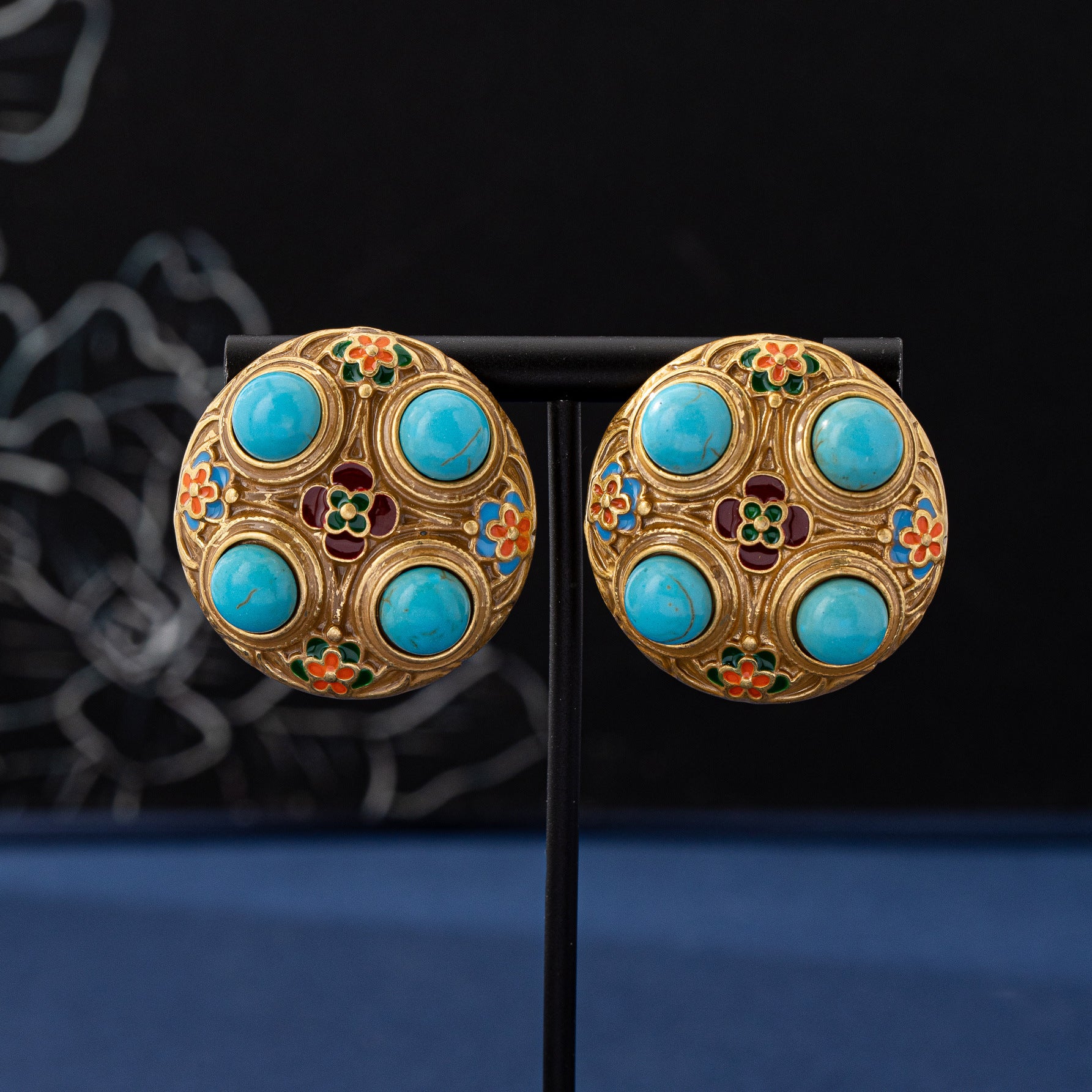 For Unisex Purple Enamel Stud Earrings Featuring Electroplated Craft And 925 Sterling Silver Posts In Zinc Alloy