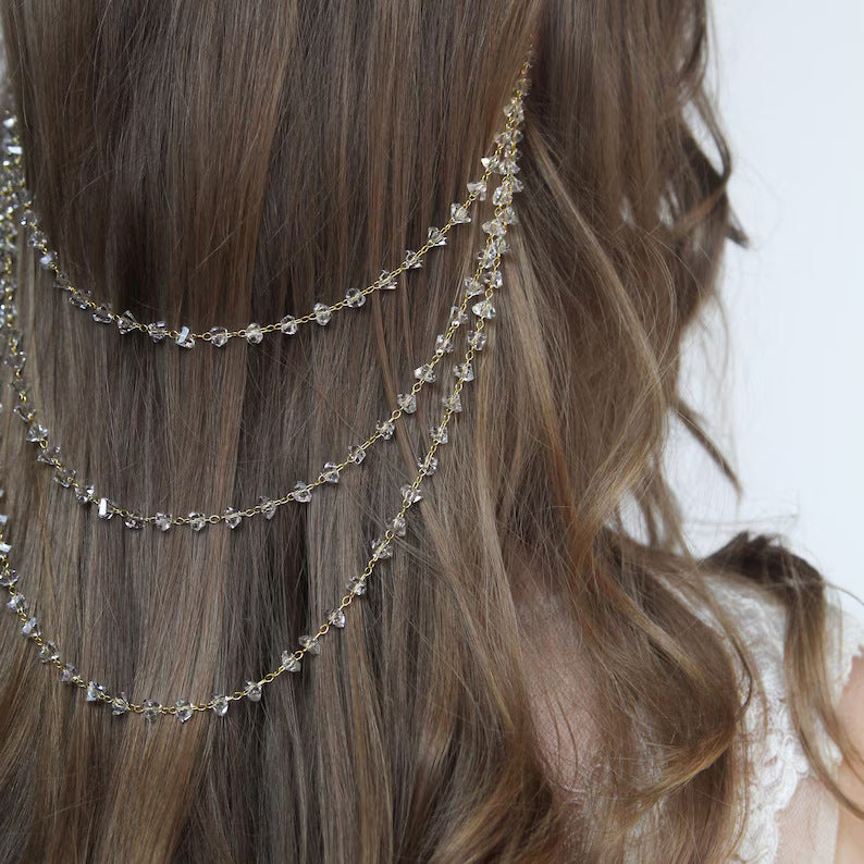 Bridal Jewelry Headband For Women Featuring Rhinestones And Crystal Inlay In Elegant Silver