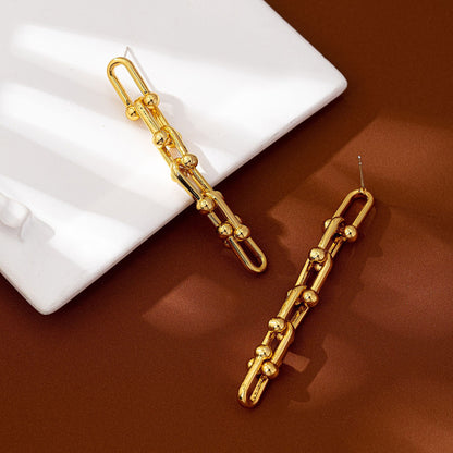 Retro Silver Leaf Tassel Dangling Earrings In Zinc Alloy With Electroplated Finish, Clip Earrings