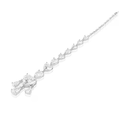 Heart Shape Hair Chain For Women In Mixed Materials With Silver Zircon Inlay, Ideal For Autumn Hairpin Accessory