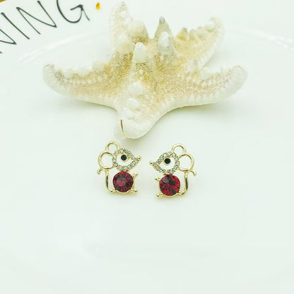 Sweet Flowers Tassel Earrings For Unisex In Natural Pink Alloy, Featuring Stud Design
