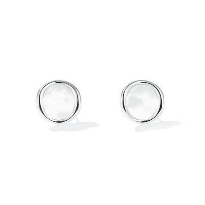 Geometric Stud Earrings For Women Featuring Cat's Eye Stone In Alloy With 925 Sterling Silver Posts,