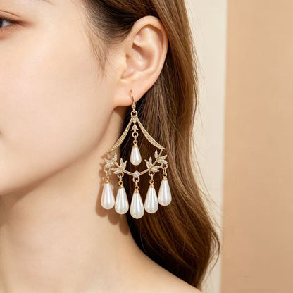Water Droplets Drop Earrings For Unisex Featuring Electroplated Alloy With Copper Studs In