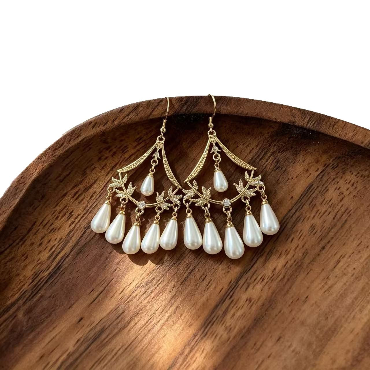 Water Droplets Drop Earrings For Unisex Featuring Electroplated Alloy With Copper Studs In