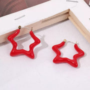 Red Star Earrings