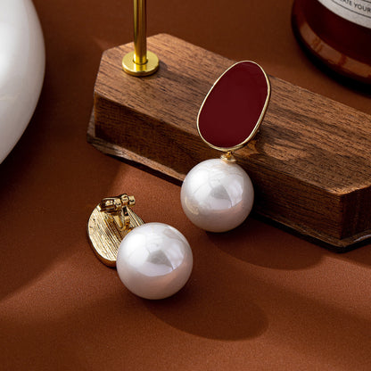 Unisex Bow Tie Stud Earrings For Freshwater Pearl Inlay Featuring Enamel Craft With 925 Sterling Silver Zinc Alloy Posts