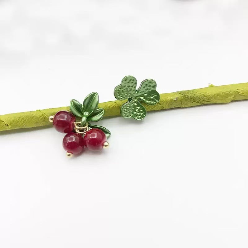 Sweet Flowers Tassel Earrings For Unisex In Natural Pink Alloy, Featuring Stud Design