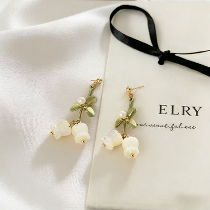 Sweet Flowers Stud Earrings For Women With 925 Sterling Silver Posts Featuring Enamel Craftwork