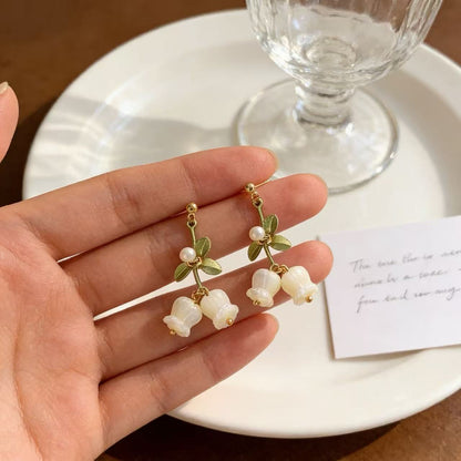 Sweet Flowers Stud Earrings For Women With 925 Sterling Silver Posts Featuring Enamel Craftwork