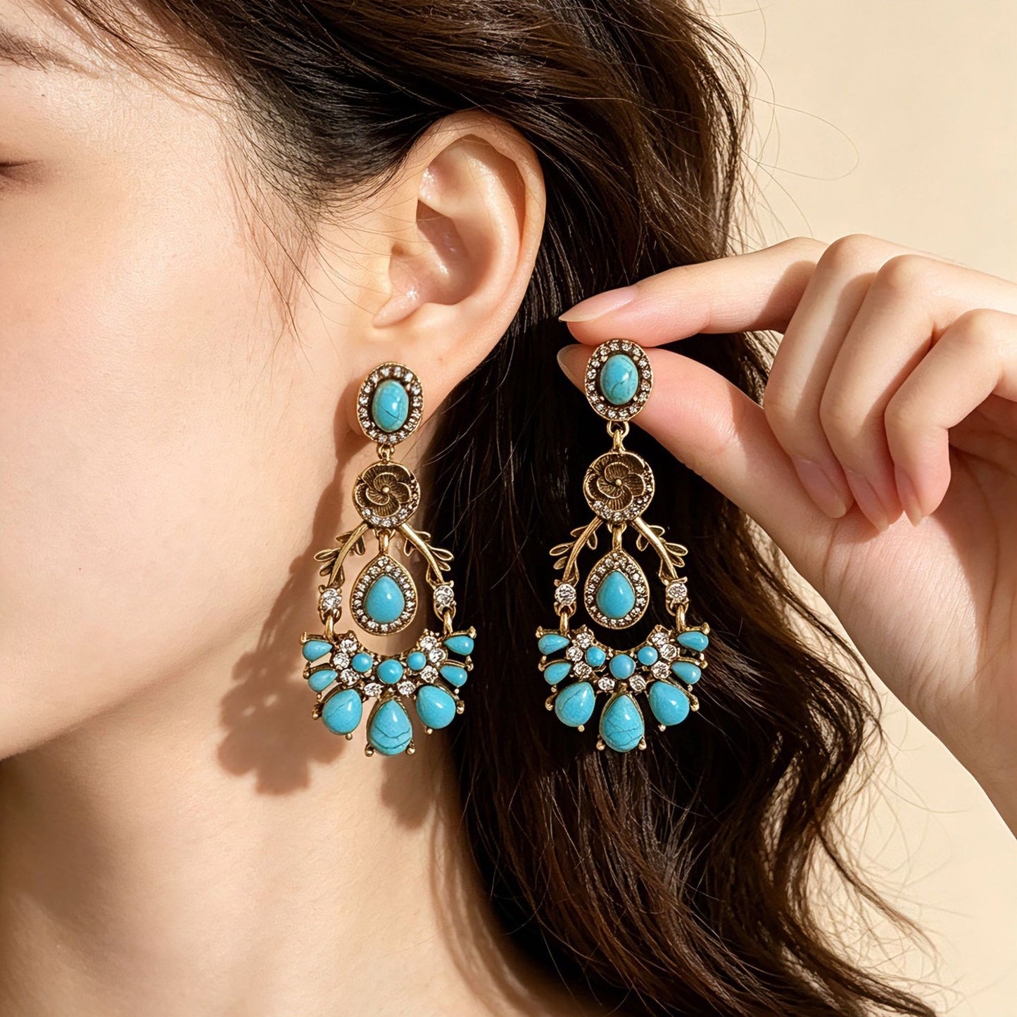 For Women May Birthstone Emerald Earrings With Electroplated Zinc Alloy And 925 Sterling Silver Stud Posts
