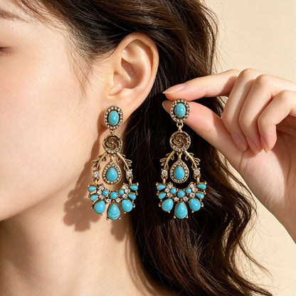 For Women May Birthstone Emerald Earrings With Electroplated Zinc Alloy And 925 Sterling Silver Stud Posts