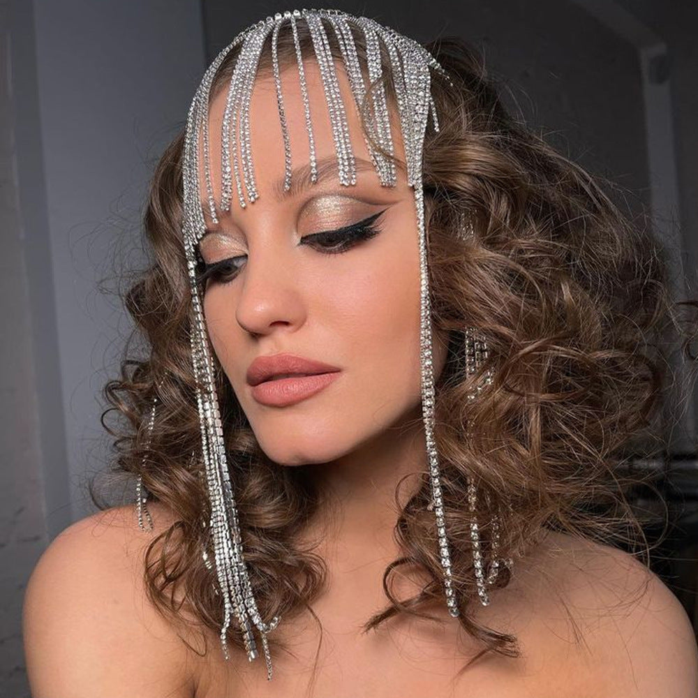 Bridal Tassel Hair Chain Insert Comb For Women With Rhinestones, Perfect For Wedding Season
