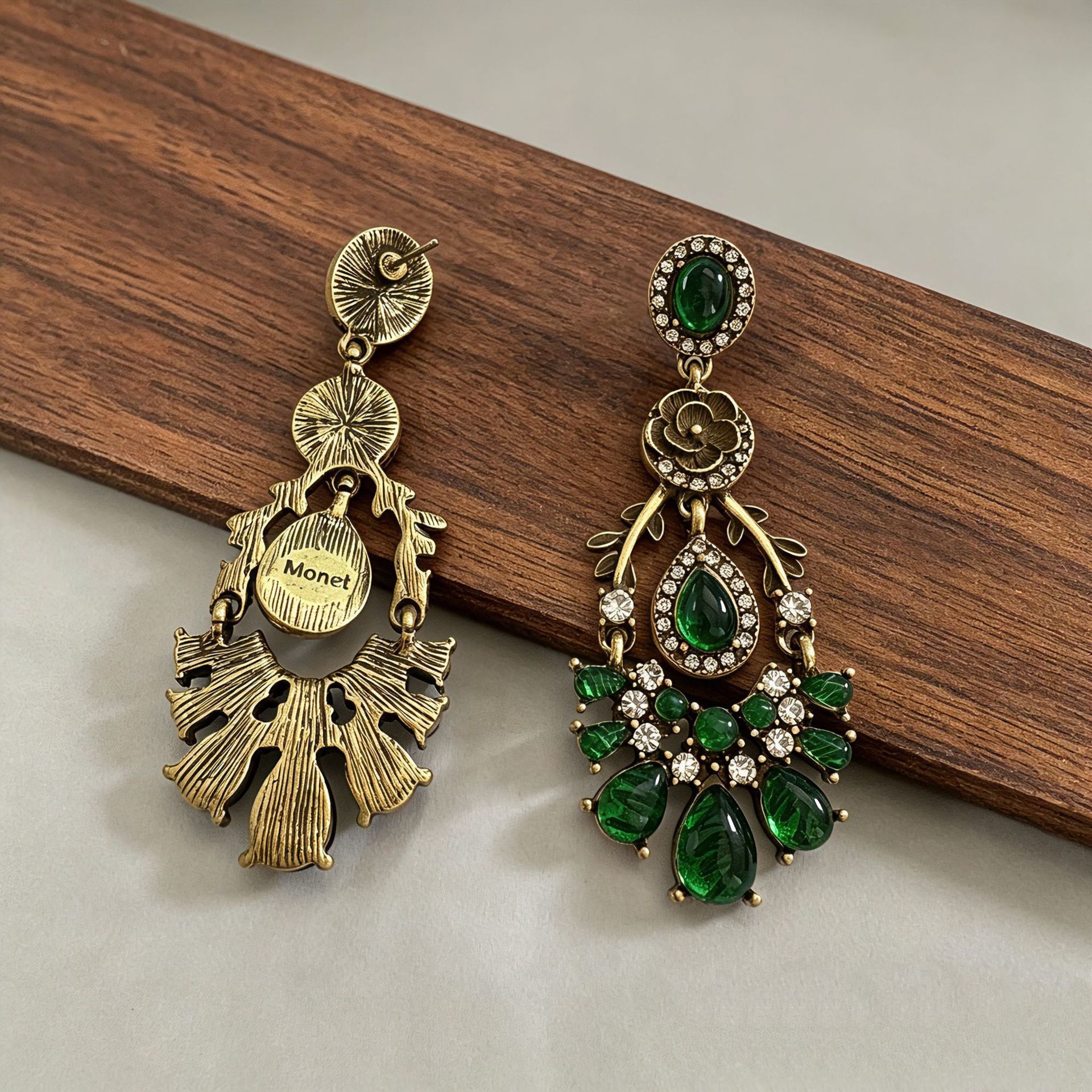 For Women May Birthstone Emerald Earrings With Electroplated Zinc Alloy And 925 Sterling Silver Stud Posts