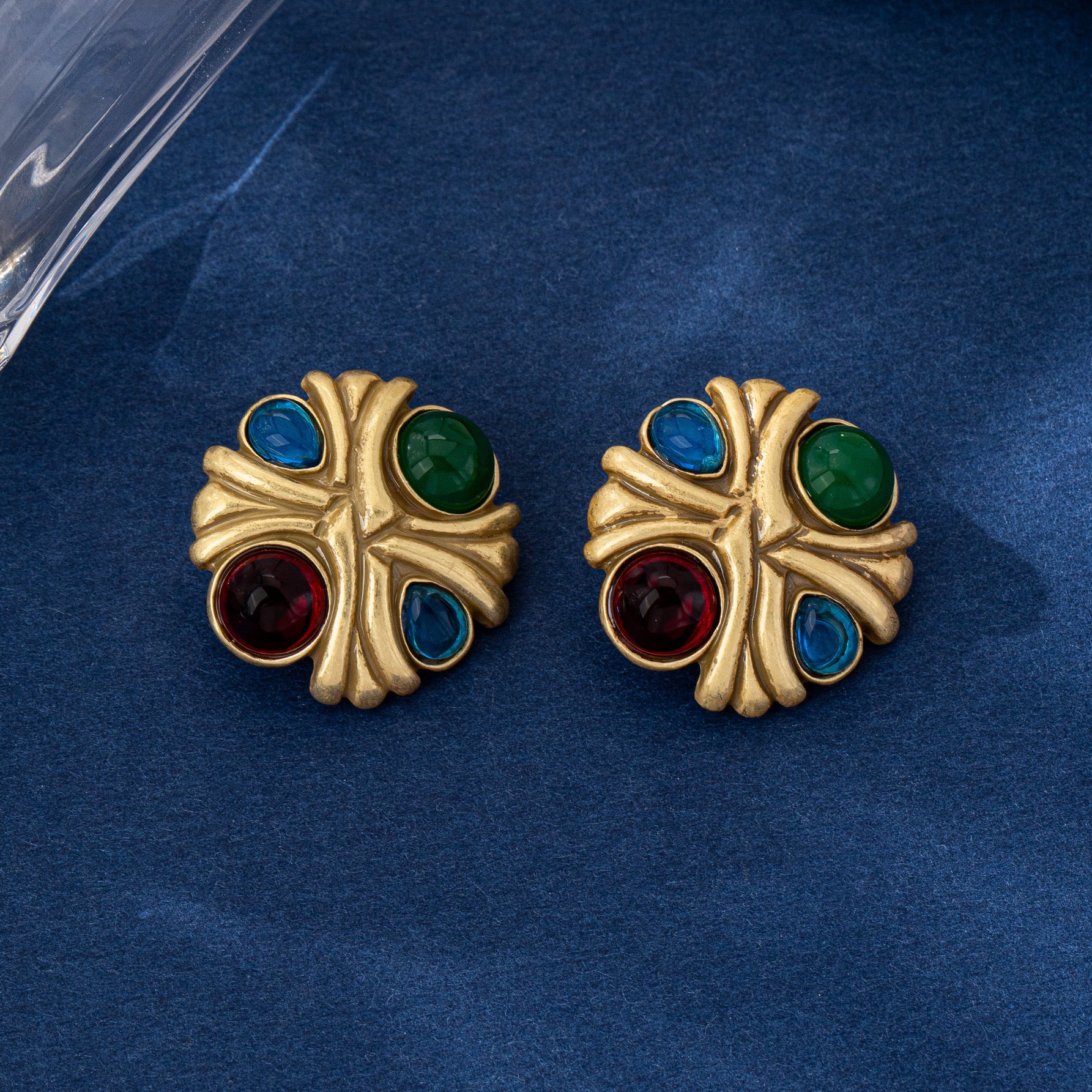 Color Block Stud Earrings For Unisex Featuring Electroplated Zinc Alloy With 925 Sterling Silver Posts In Retro Style