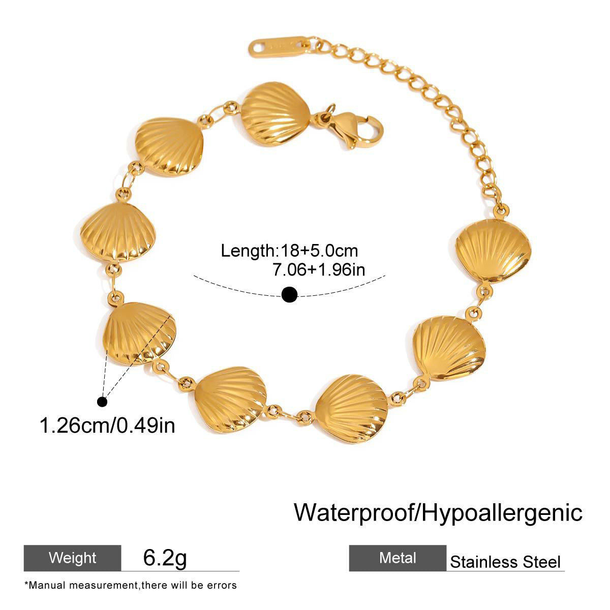 Three-dimensional Shell Necklace For Women In Multicolor, Electroplated Titanium Steel Jewelry Set