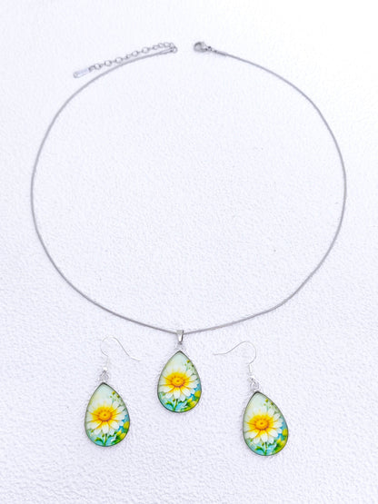 Water Droplets Necklace For Women In 304 Stainless Steel With 0.01µm Coating And Cable Chain