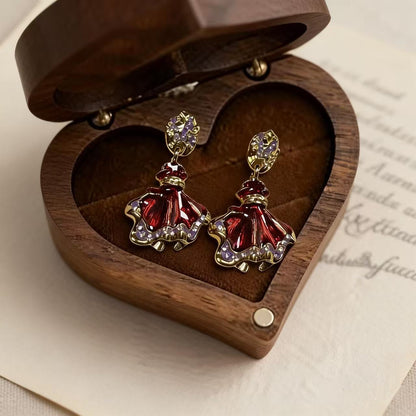 Ethnic For Unisex Stud Earrings In Red, Electroplated With 925 Sterling Silver Posts, Zinc Alloy Material
