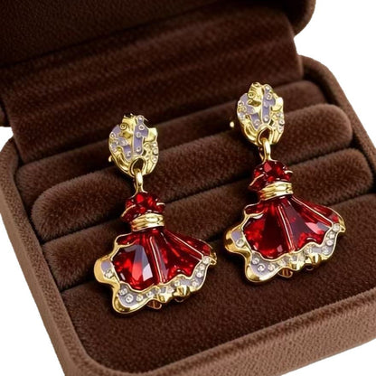 Ethnic For Unisex Stud Earrings In Red, Electroplated With 925 Sterling Silver Posts, Zinc Alloy Material