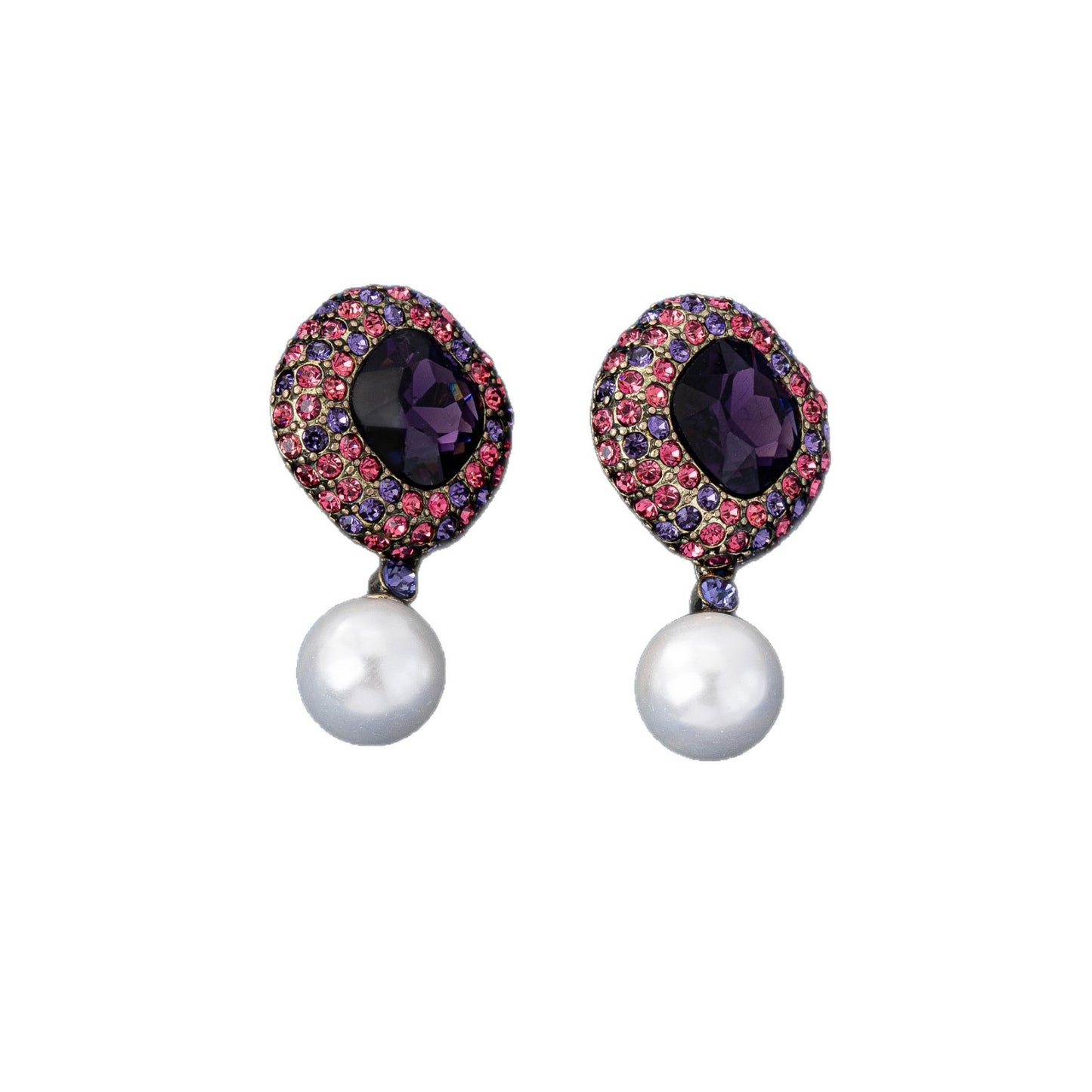 Water Droplets Earrings For Unisex In Lavender, Electroplated Zinc Alloy With 925 Sterling Silver Stud Posts
