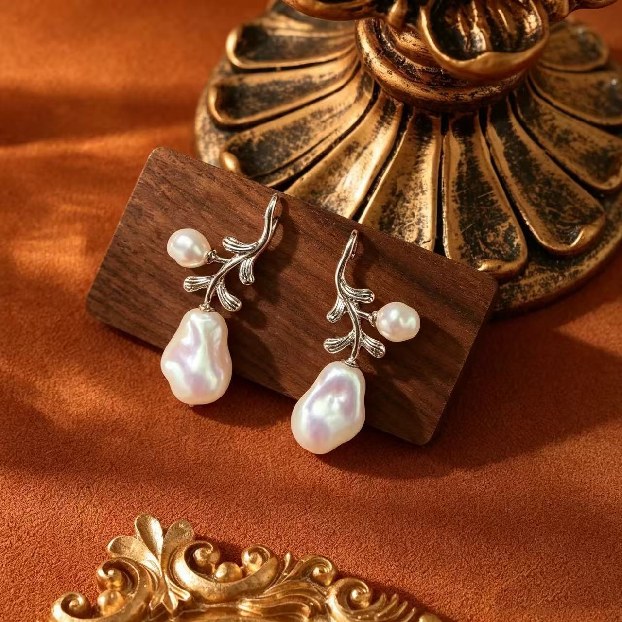 Asymmetrical Tree Drop Earrings For Unisex Featuring Zinc Alloy With 925 Sterling Silver Studs In Silver