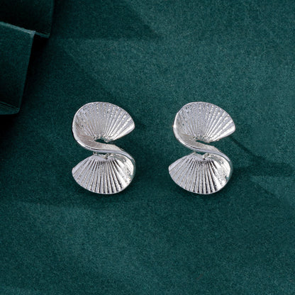 Asymmetrical Flowers Stud Earrings For Unisex Featuring Electroplated Zinc Alloy With 925 Sterling Silver Ear Pins