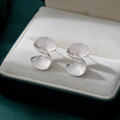 Asymmetrical Flowers Stud Earrings For Unisex Featuring Electroplated Zinc Alloy With 925 Sterling Silver Ear Pins