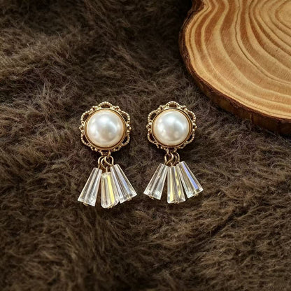 Unisex Tassel Earrings For Stud Featuring 925 Sterling Silver Ear Pins And Crystal Inlay Made Of Zinc Alloy