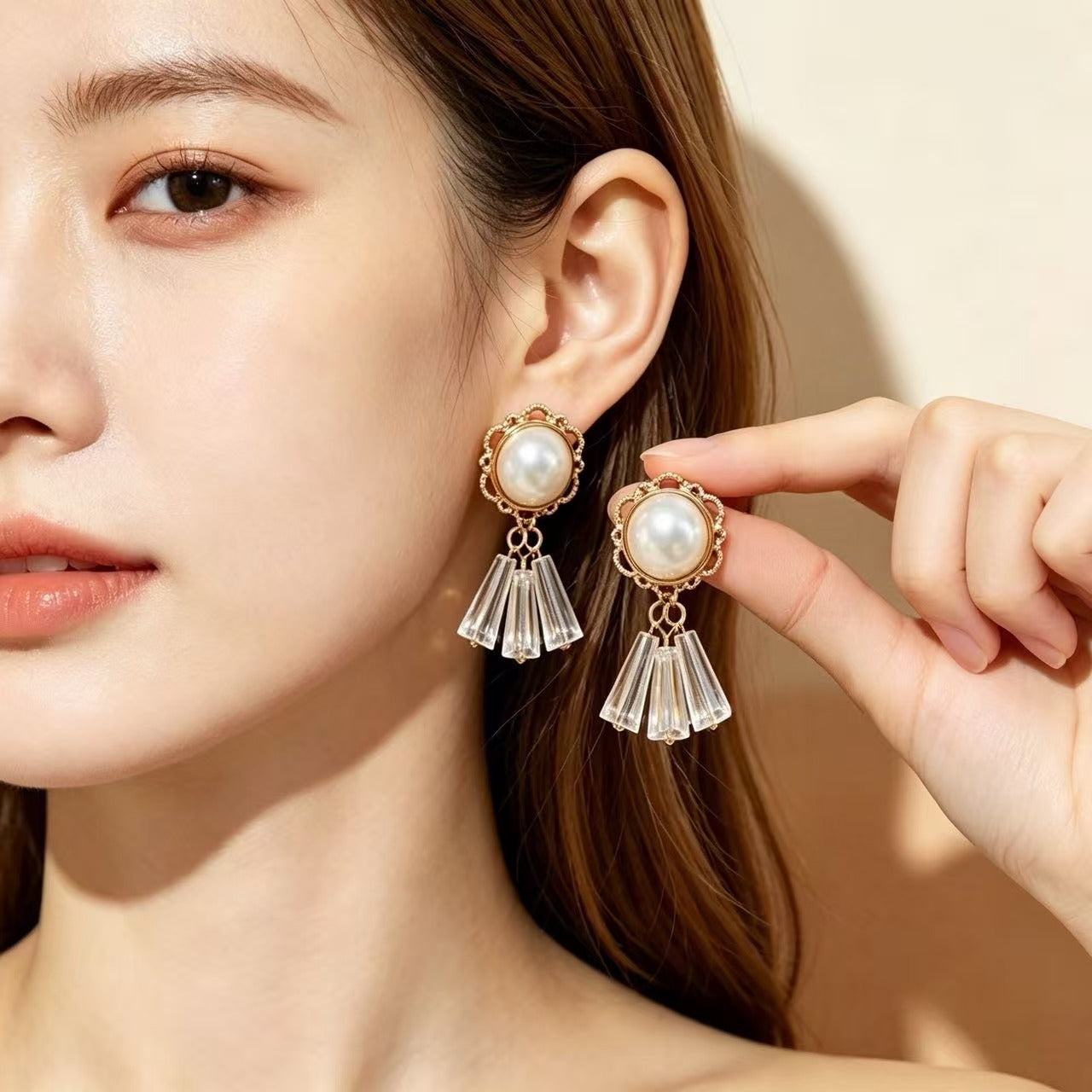 Unisex Tassel Earrings For Stud Featuring 925 Sterling Silver Ear Pins And Crystal Inlay Made Of Zinc Alloy