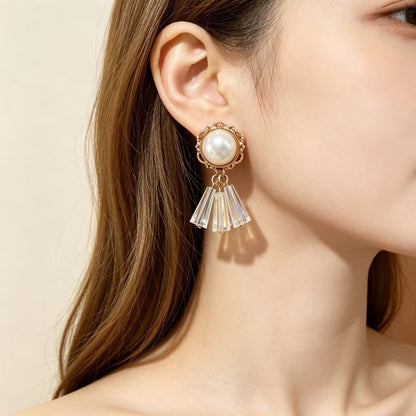 Unisex Tassel Earrings For Stud Featuring 925 Sterling Silver Ear Pins And Crystal Inlay Made Of Zinc Alloy