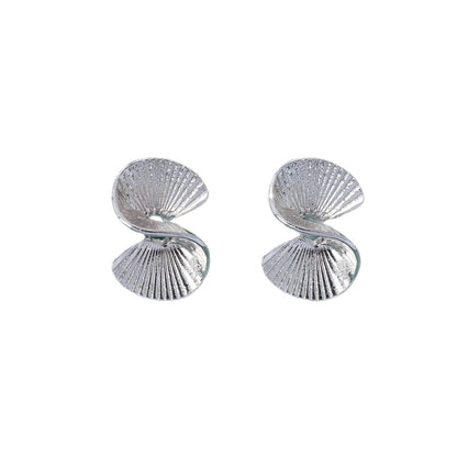 Asymmetrical Flowers Stud Earrings For Unisex Featuring Electroplated Zinc Alloy With 925 Sterling Silver Ear Pins