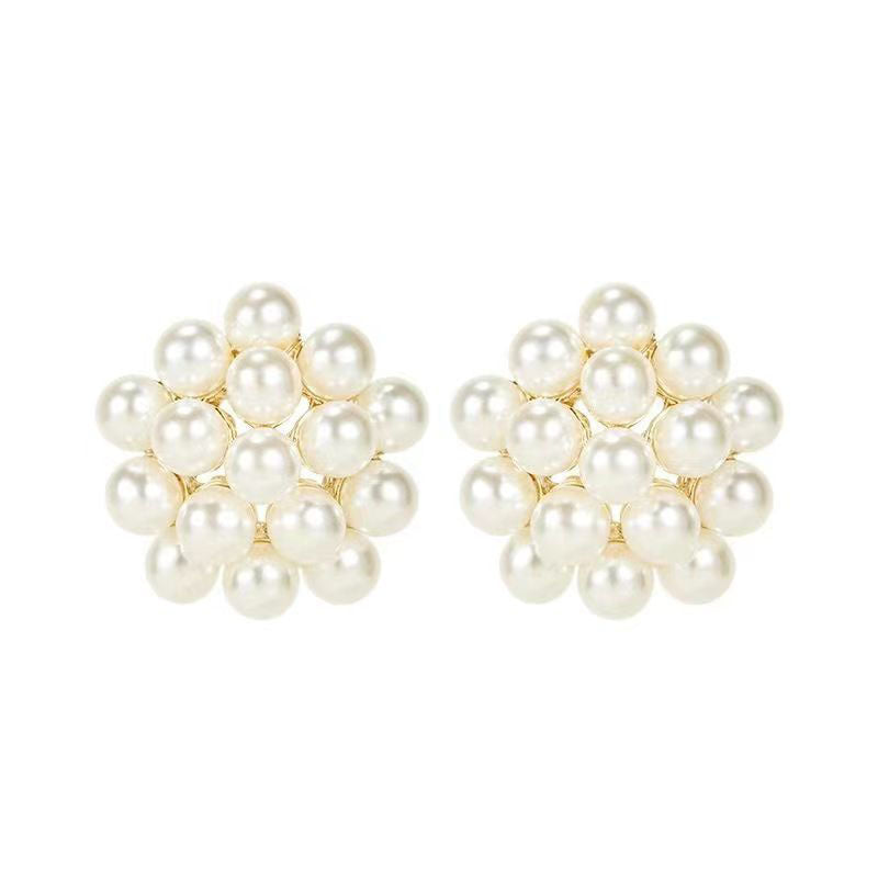 Retro Geometric Silver Alloy Stud Earrings For Women With Clip-On Ear Caps