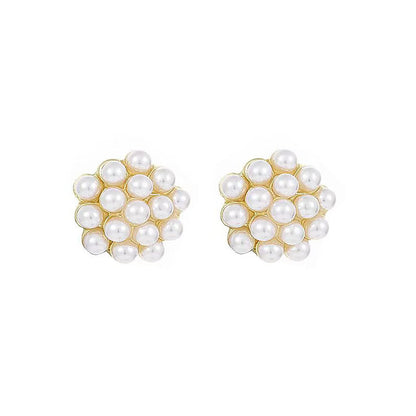 Retro Geometric Silver Alloy Stud Earrings For Women With Clip-On Ear Caps