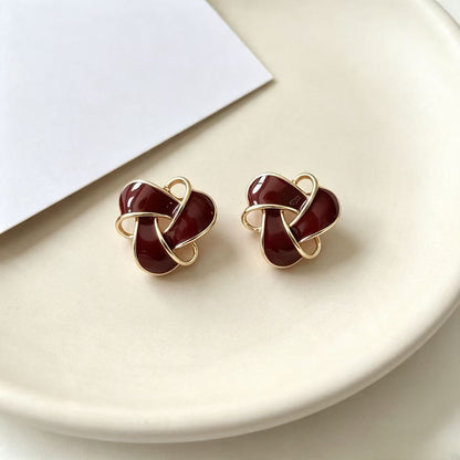 For Unisex Purple Enamel Stud Earrings With 925 Sterling Silver Alloy Posts