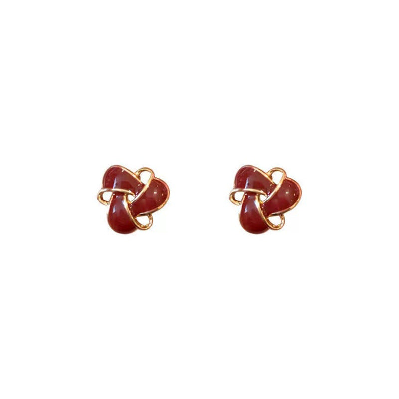 For Unisex Purple Enamel Stud Earrings With 925 Sterling Silver Alloy Posts