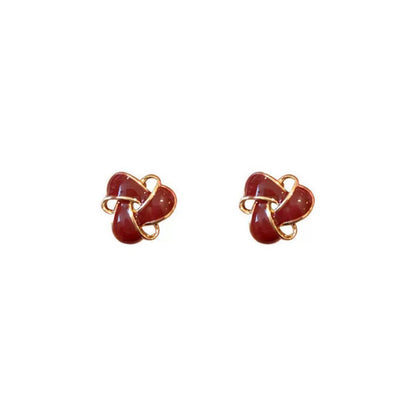 For Unisex Purple Enamel Stud Earrings With 925 Sterling Silver Alloy Posts