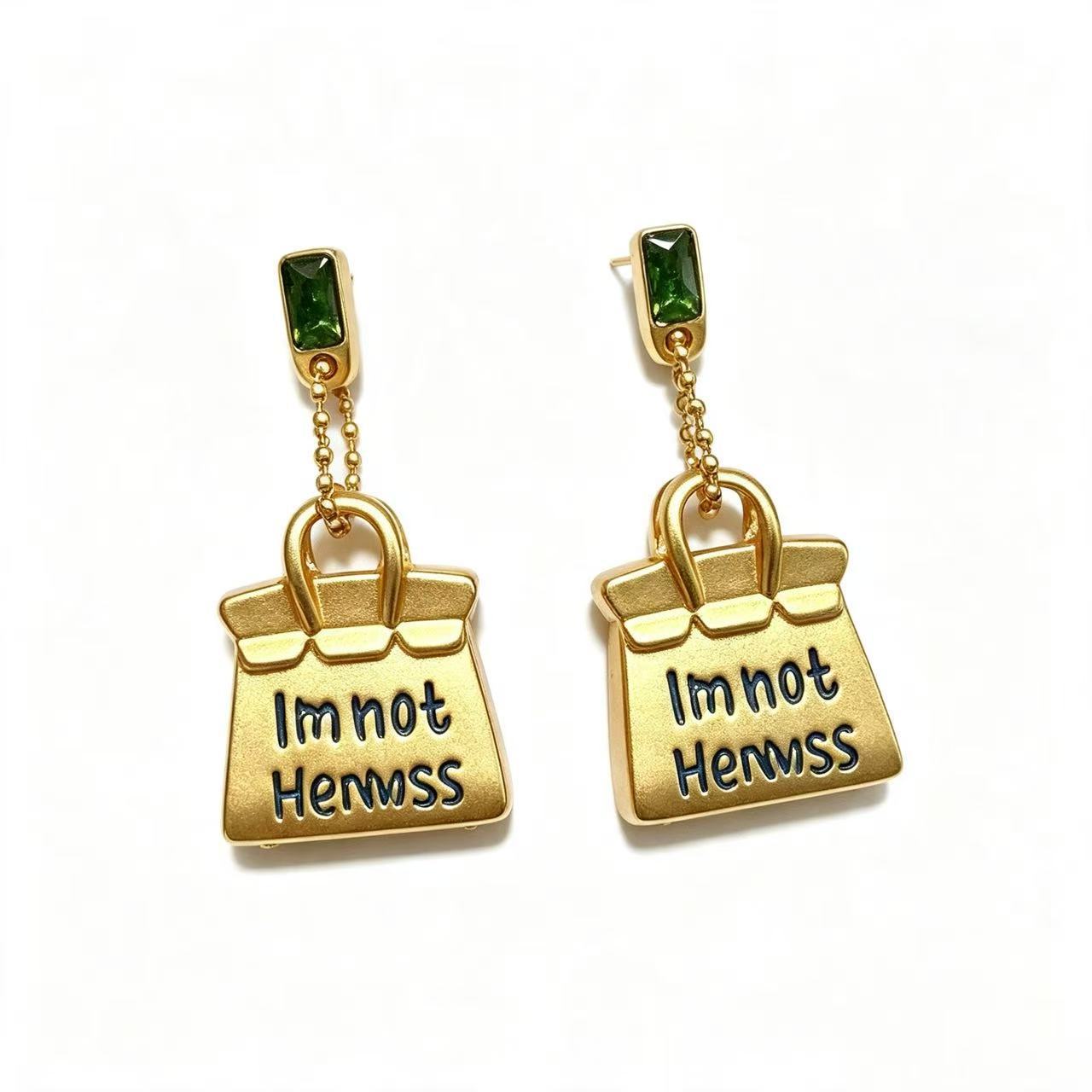 Unisex Stud Earrings For Bag Featuring 925 Sterling Silver Posts In Retro Style With Silver Zinc Alloy Design