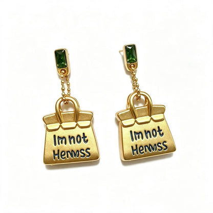 Unisex Stud Earrings For Bag Featuring 925 Sterling Silver Posts In Retro Style With Silver Zinc Alloy Design