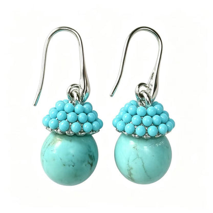 Sweet Mushroom Drop Earrings For Unisex In Blue Zinc Alloy With Ear Hook