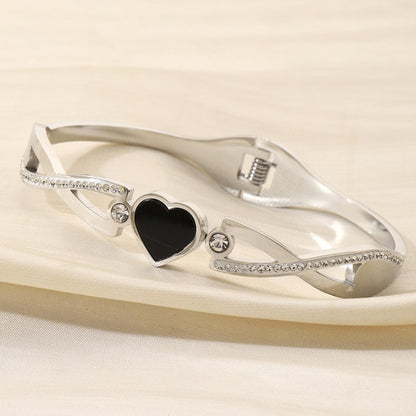 Waterproof Non Tarnish Circle Bangle In Gold, Titanium Steel With Real Gold Plated PVD Coating