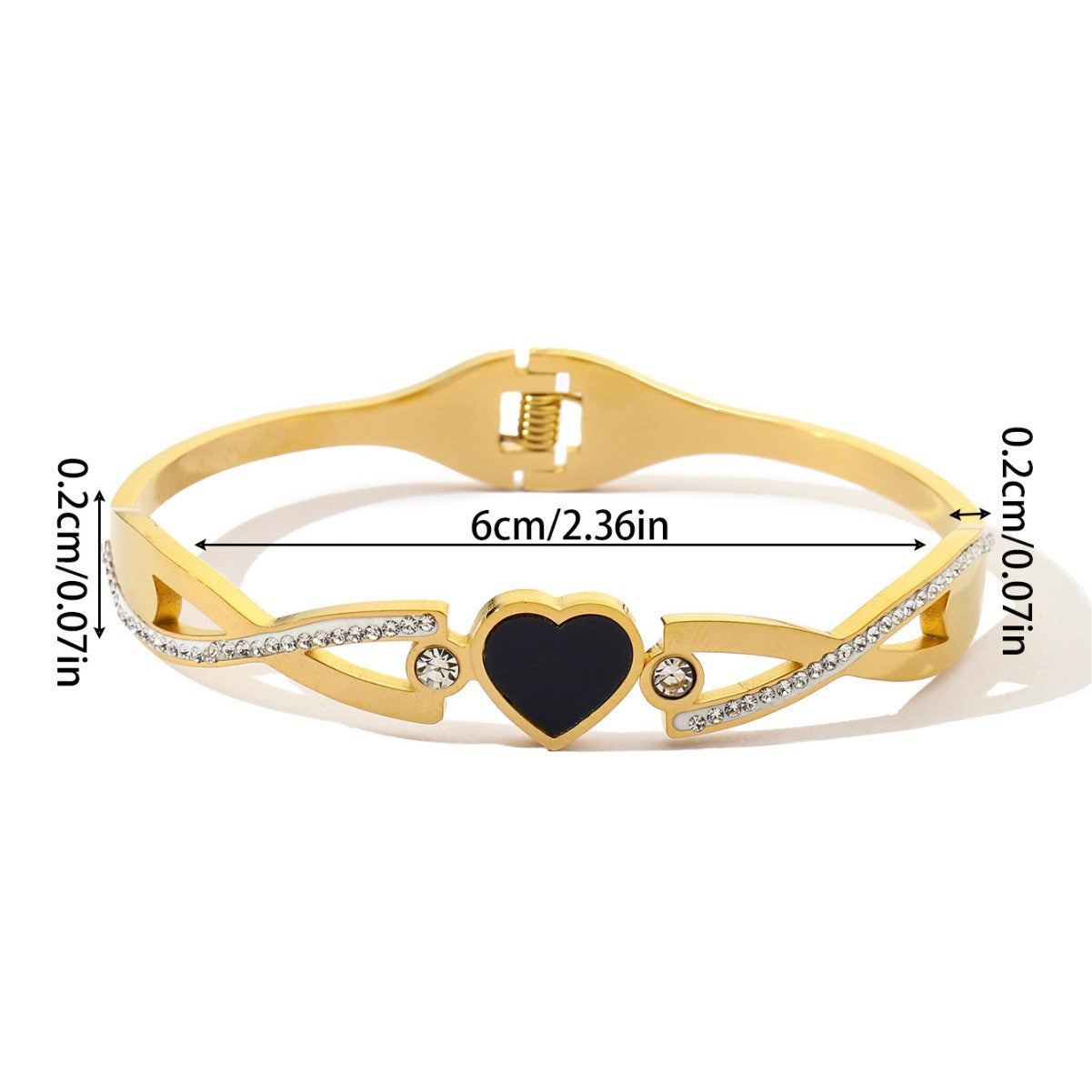 Waterproof Non Tarnish Circle Bangle In Gold, Titanium Steel With Real Gold Plated PVD Coating
